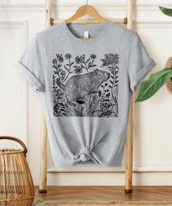 Vintage Folklore Capybara Shirt, Linocut TShirt