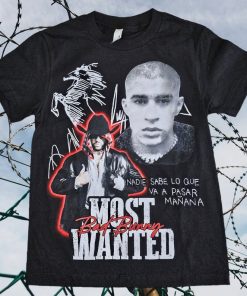 Bad Bunny T-shirt most wanted silk screen printed S-XXL