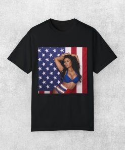 Nicki Minaj With American Flag Iconic Logo Tee | Hip-Hop Shirt