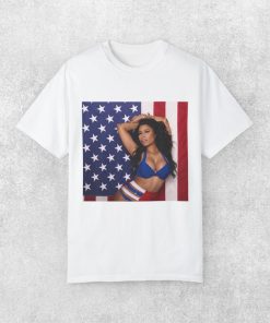 Nicki Minaj With American Flag Iconic Logo Tee | Hip-Hop Shirt