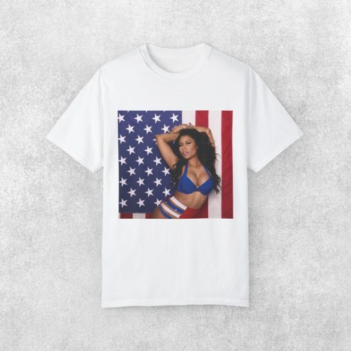 Nicki Minaj With American Flag Iconic Logo Tee | Hip-Hop Shirt