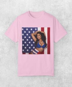 Nicki Minaj With American Flag Iconic Logo Tee | Hip-Hop Shirt