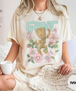 Comfort Color Retro Groot Floral Shirt, Guardians Of The Galaxy Shirt