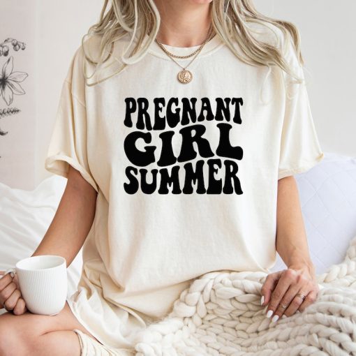 Comfort Colors® Pregnant Girl Summer Shirt, Pregnant Shirt