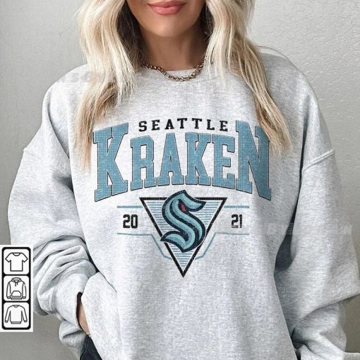 Vintage 90s Seattle Kraken Shirt, Crewneck Seattle Kraken Sweatshirt