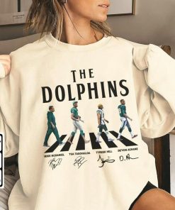 Dolphins Walking Abbey Road Signatures Football Shirt, Mike McDaniel