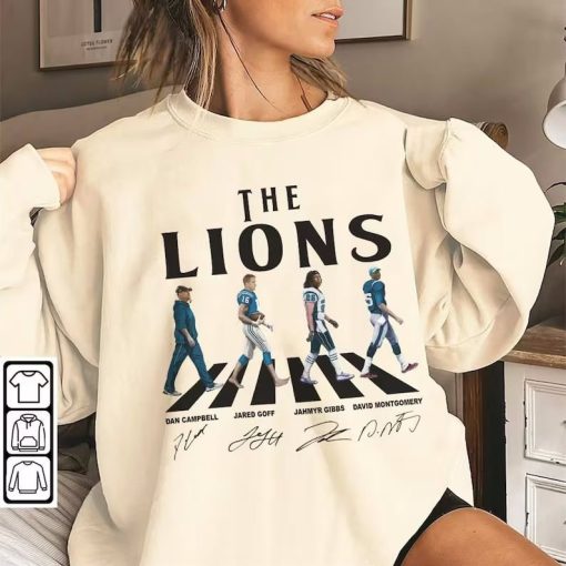 Lions Walking Abbey Road Signatures Football Shirt, Dan Campbell