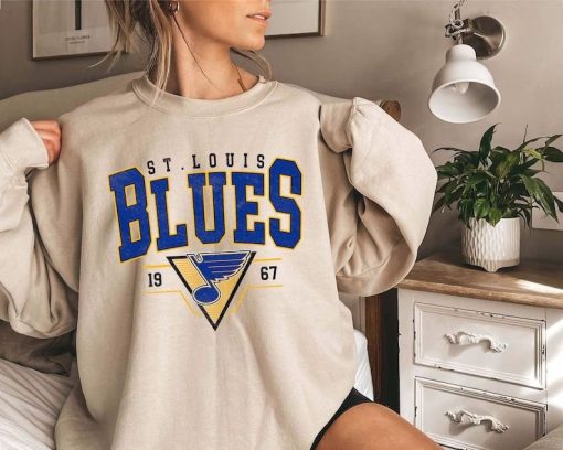 Vintage 90s ST. Louis Blue Sweatshirt, Retro ST. Louis Blue Shirt