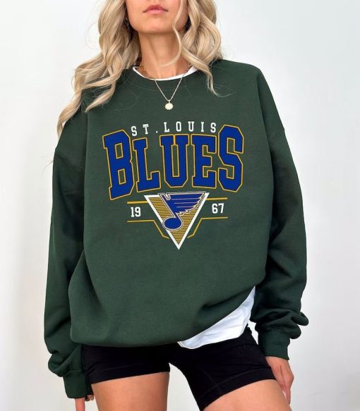 Vintage 90s ST. Louis Blue Sweatshirt, Retro ST. Louis Blue Shirt