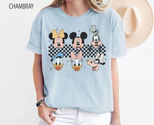 Vintage Mickey Minnie Checkered shirt, Disney Checkered Shirt