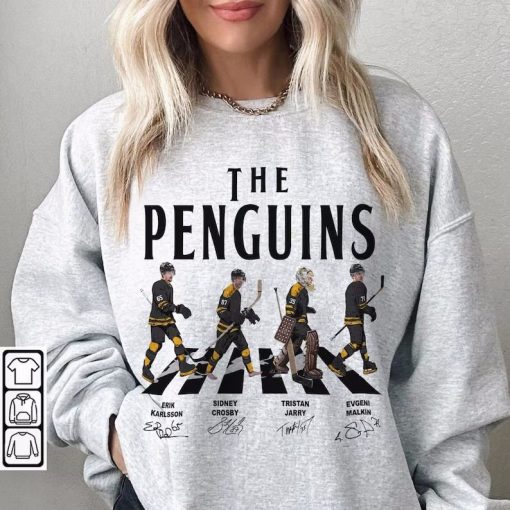 Penguins Walking Abbey Road Signatures Ice Hockey Shirt, Erik Karlsson