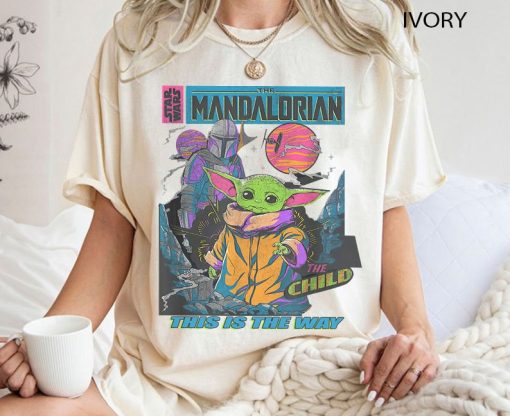 Retro Mandalorian And Baby Yoda Shirt, Star Wars Shirt