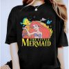 Disney The Little Mermaid Ariel And Flounder Sunset Portrait Shirt