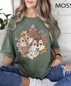 Vintage Chip and Dale Shirt, Disney Floral Chip And Dale Shirt