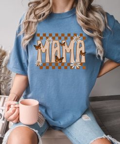 Comfort Colors® Checkered Butterfly Mama Shirt, Mothers Day Gift