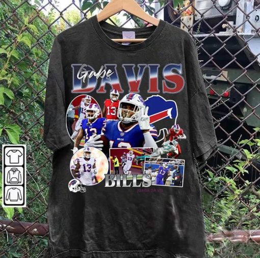 Vintage 90s Graphic Style Gabe Davis T-Shirt - Gabe Davis Football