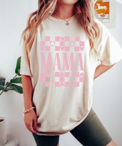 Checkered Disney Mama Shirt, Personalized Disney Mom Gift