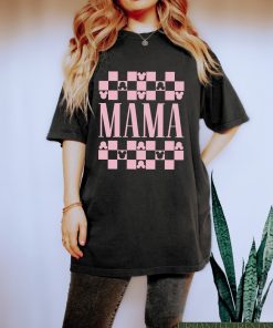 Checkered Disney Mama Shirt, Personalized Disney Mom Gift