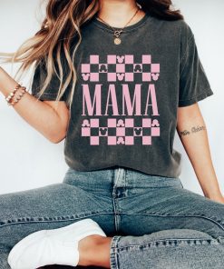 Checkered Disney Mama Shirt, Personalized Disney Mom Gift