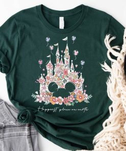 Disney Floral Castle Shirt, Vintage Disney Shirt