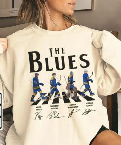 Retro Blues Walking Abbey Road Signatures Ice Hockey Shirt