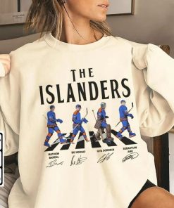 Retro Islanders Walking Abbey Road Signatures Ice Hockey Shirt