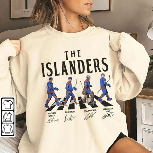 Retro Islanders Walking Abbey Road Signatures Ice Hockey Shirt