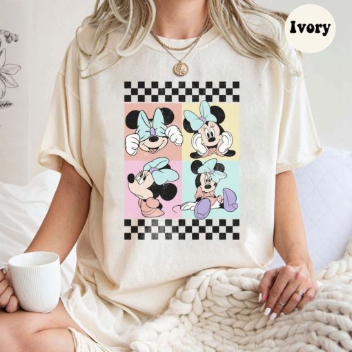 Minnie Mouse Checkered Comfort Colors Shirt, Minnie Checkered Shirt