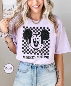 Checkered Mickey Comfort Colors Shirt, Retro Mickey Shirt