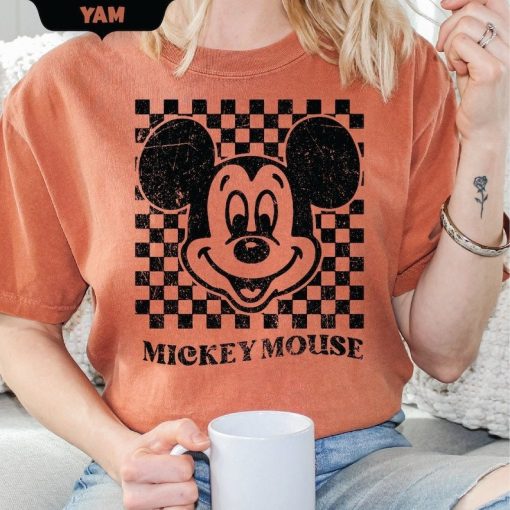 Checkered Mickey Comfort Colors Shirt, Retro Mickey Shirt