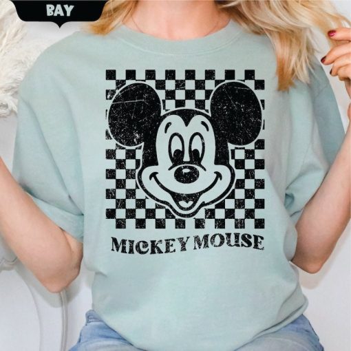 Checkered Mickey Comfort Colors Shirt, Retro Mickey Shirt