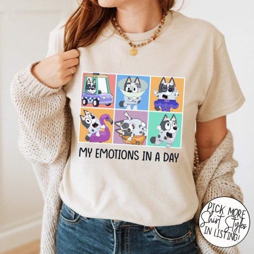 Best Muffiin Shirt, Muffiin My Emotions in a Day Shirt, Blue Dog Shirt