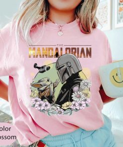 Comfort Color The Mandalorian Floral Shirt, Mandalorian Grogu Shirt