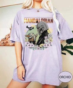 Comfort Color The Mandalorian Floral Shirt, Mandalorian Grogu Shirt