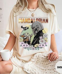 Comfort Color The Mandalorian Floral Shirt, Mandalorian Grogu Shirt