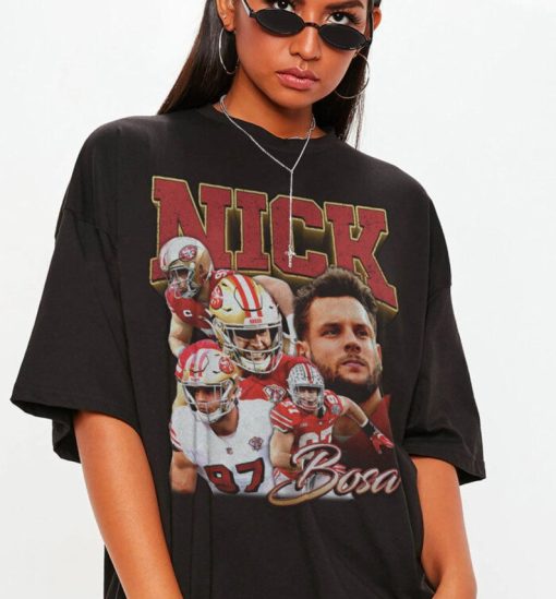 Vintage 90s Nick Bosa Bootleg Style Shirt, American football Shirt