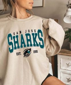 Vintage San Jose Sharks Sweatshirt, 90s Sharks Hockey Sweatshirt