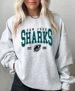 Vintage San Jose Sharks Sweatshirt, 90s Sharks Hockey Sweatshirt