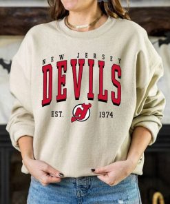 Vintage Style New Jersey Sweatshirt, New Jersey Devils Crewneck