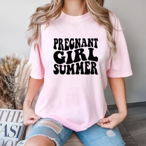 Comfort Colors® Pregnant Girl Summer Shirt, Pregnant Shirt