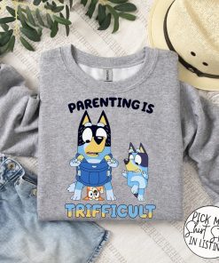 Parenting Is Trifficult Shirt, Blue Dog Parents Shirt