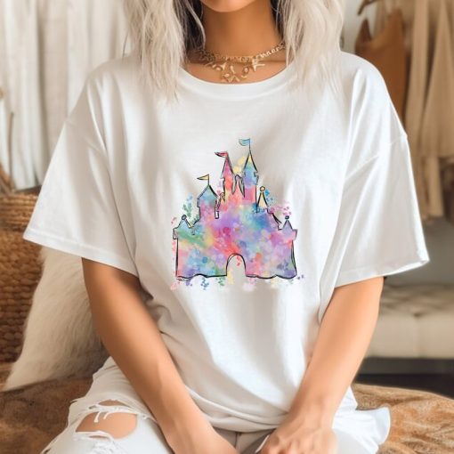 Comfort Colors® Watercolor Castle T Shirt, Disney Magic Kingdom Shirt