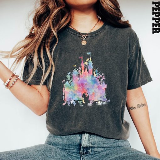 Comfort Colors® Watercolor Castle T Shirt, Disney Magic Kingdom Shirt