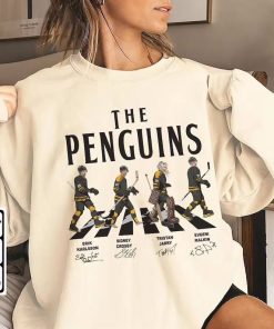 Penguins Walking Abbey Road Signatures Ice Hockey Shirt, Erik Karlsson