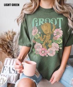 Baby Groot Comfort Colors Shirt, Floral Groot shirt, I am Groot shirt