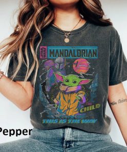 Retro Mandalorian And Baby Yoda Shirt, Star Wars Shirt