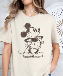 Disney Mickey And Friends Mickey Mouse Sketch Portrait Unisex Tee