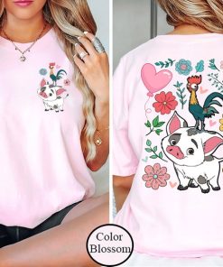 Comfort Colors Disney Moana Shirt, Hei Hei And Pua Floral Shirt