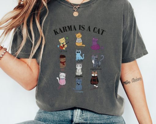 Karma Is A Cat Shirt, Taylor Eras Cat Lover T-shirt