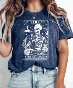 The Cat Lover Tarot Shirt | Tarot Card Shirt | Skeleton And Cat Shirt